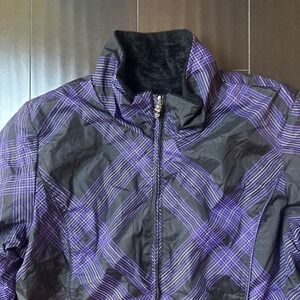 ZeroXPosur Womens M Purple Reversable Fleece Lining Jacket PVC Coating Polyester